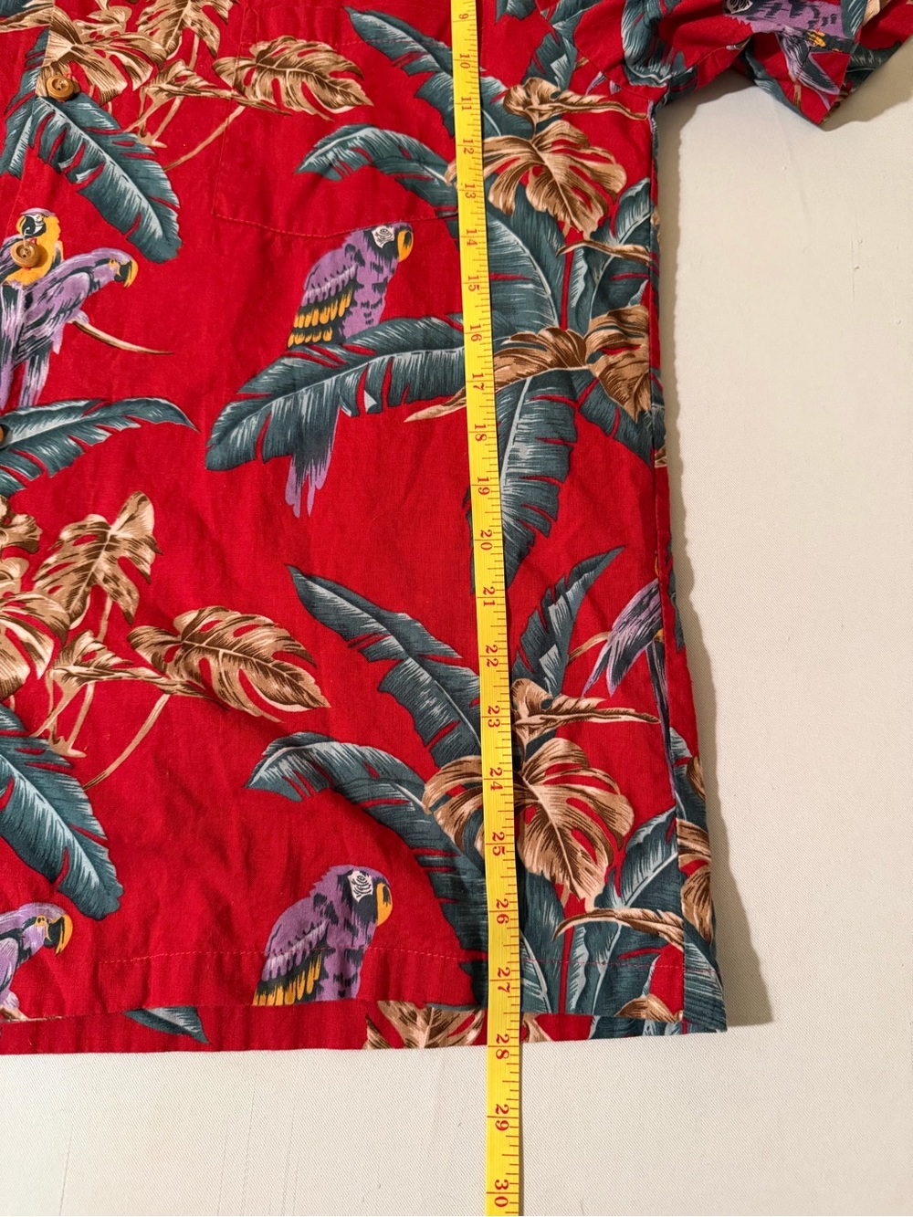 Paradise Found VTG Jungle Bird Hawaiian Shirt Floral Magnum PI Aloha Red Size M - Picture 9 of 9